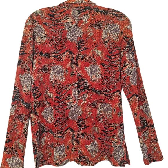 Laura Ashley Slinky Button Front Blouse Stretch Brocade Top Shacket Lined VTG S - Picture 8 of 12